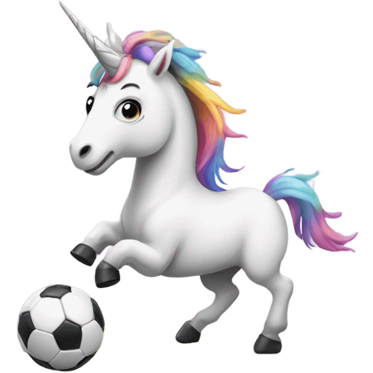 Unicorn playing soccer emoji