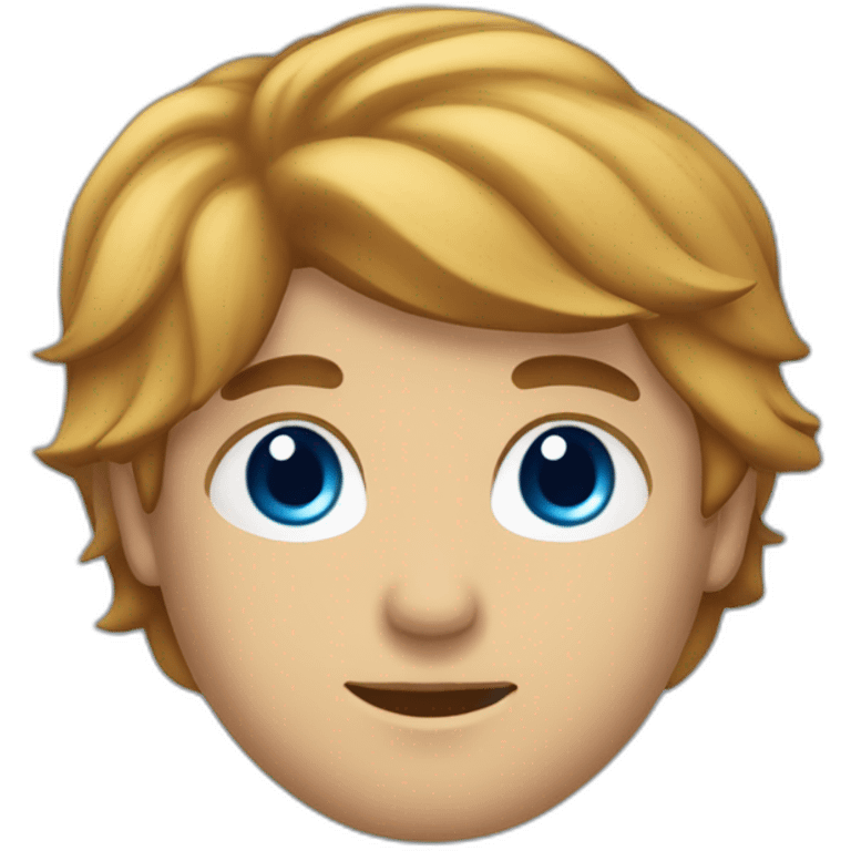 Un jeune homme avec les cheveux couper dégradé bas et teinture bleu étoile. emoji