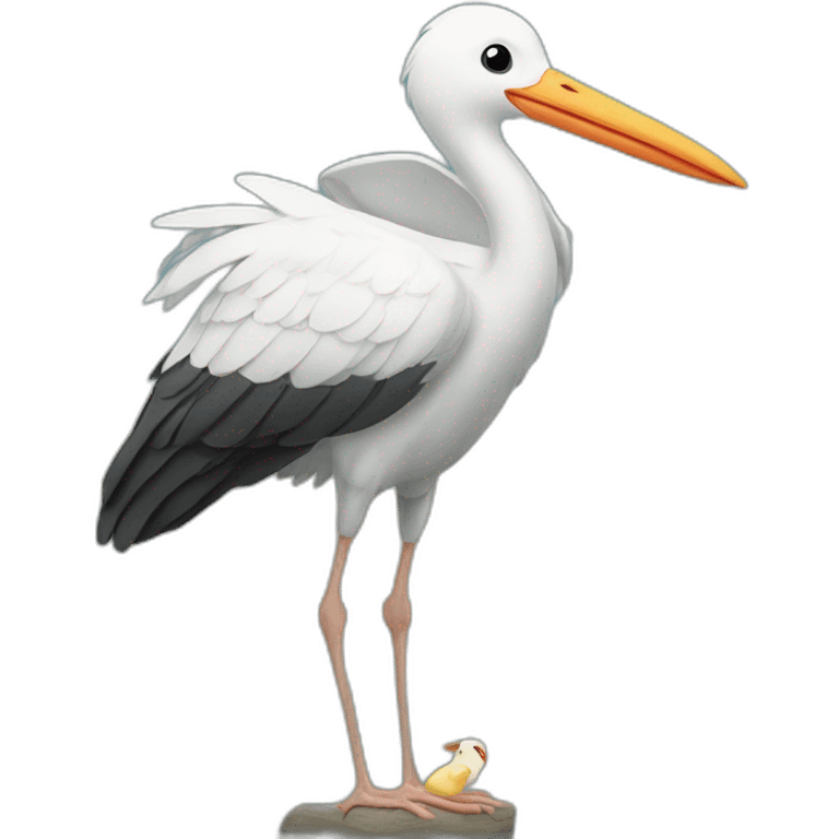 stork bringing baby emoji