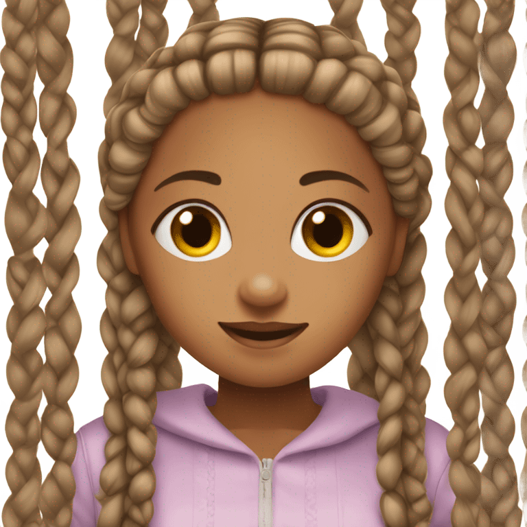 Girl with tight box braids emoji