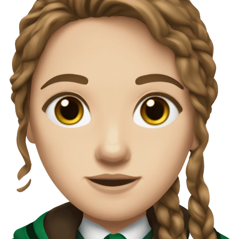 slytherin-student-girl-mediul long brown hair-blue eyes emoji