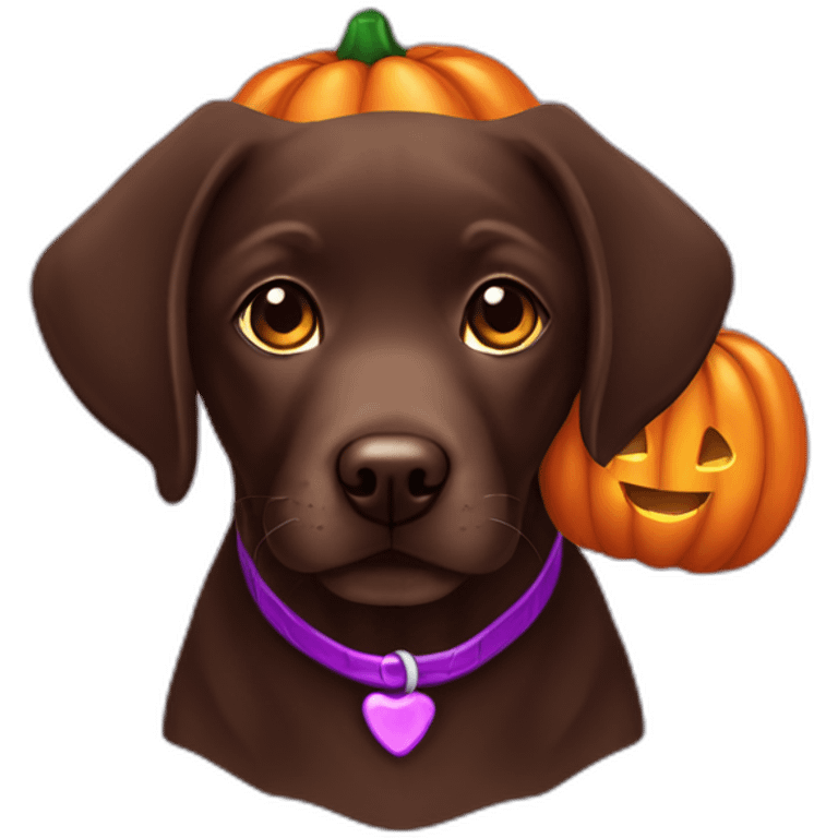 Chocolate labrador puppie halloween emoji