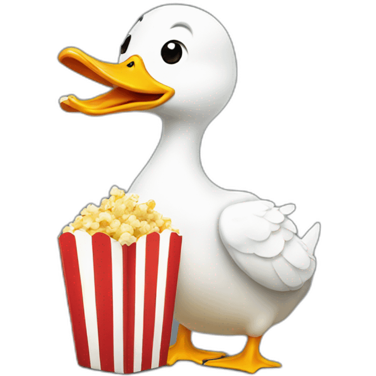 a duck eating popcorn  emoji