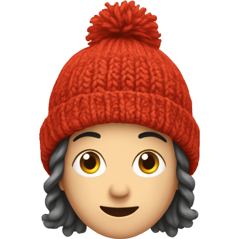 Red knitted winter hat emoji