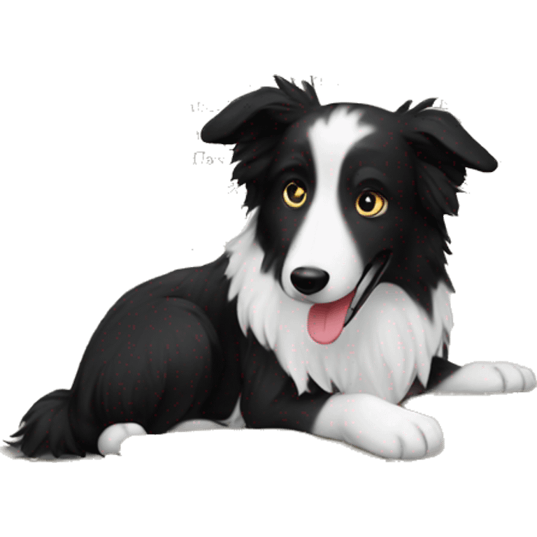 border collie reading emoji