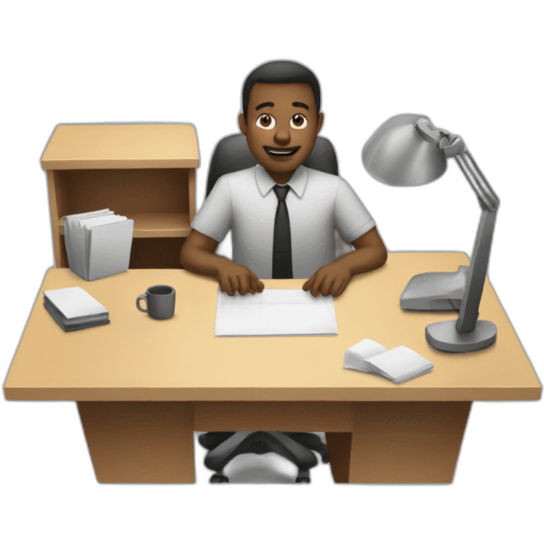 man working in his desk emoji