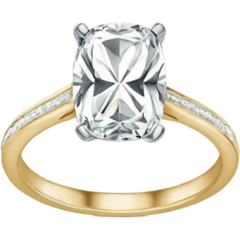 elongated cushion cut engagement ring emoji