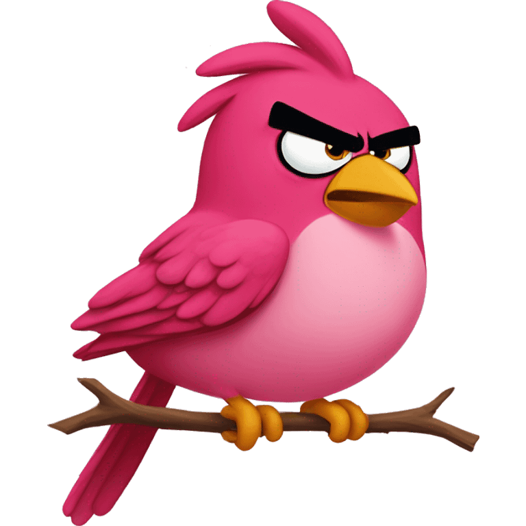 Pink colour angrybird inlove  emoji