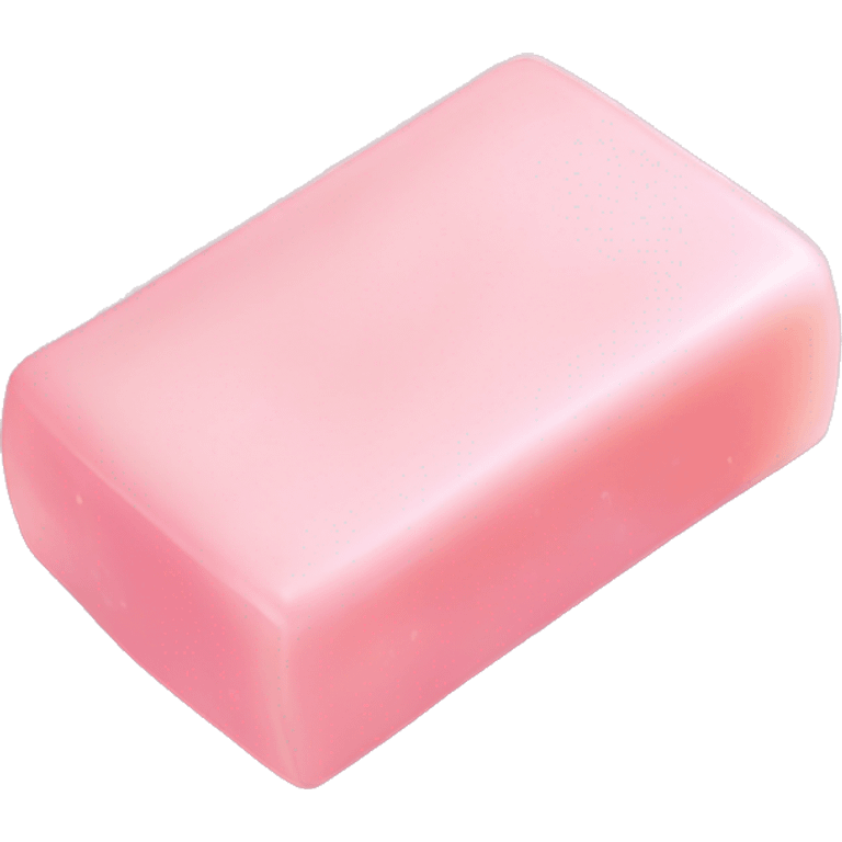 Light pink soap bar sitting on a soap holder, with soap bubbles  emoji