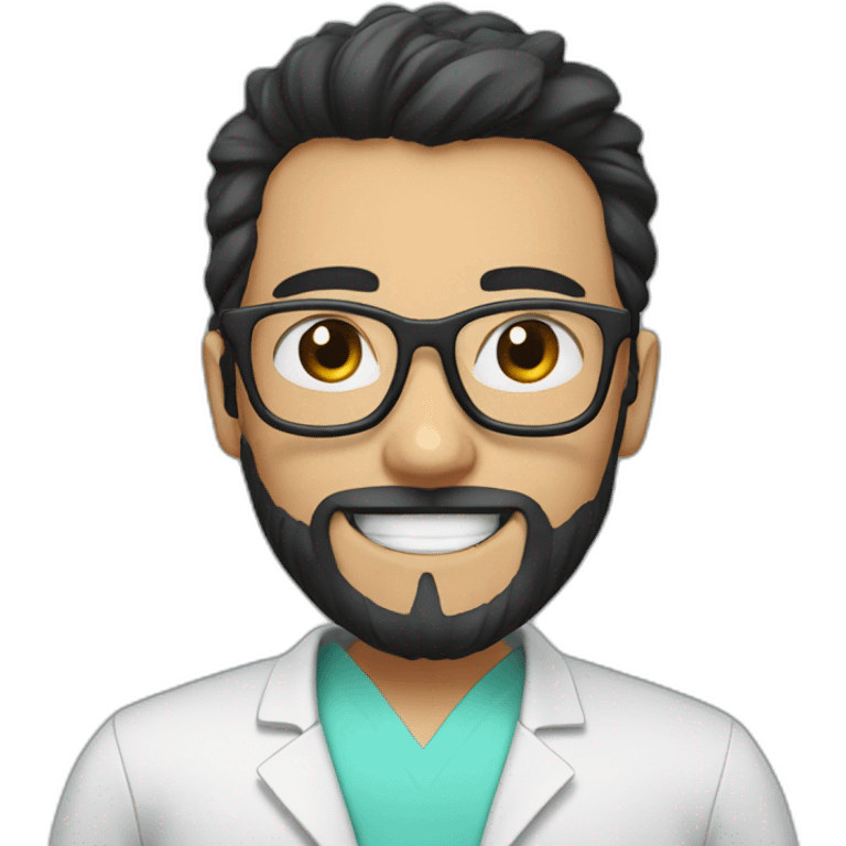 Dental Student with a really starting black beard and glasses emoji