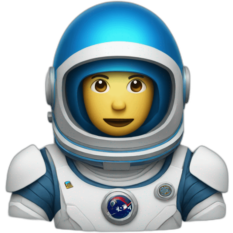 Head of spaceman wearing a blue helmet emoji