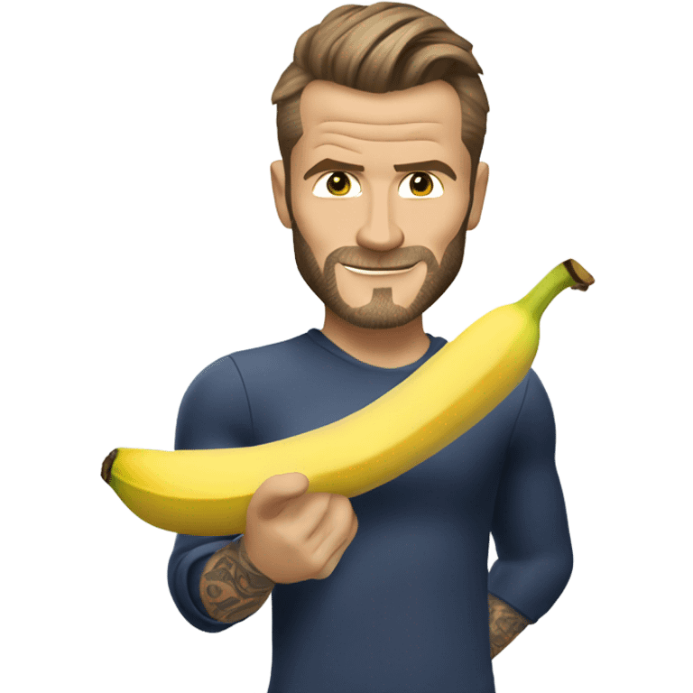 David beckham holding a banana emoji