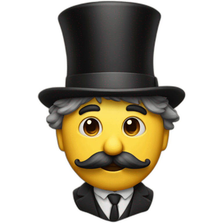 a yorkshire with charles chaplin hat and moustache emoji