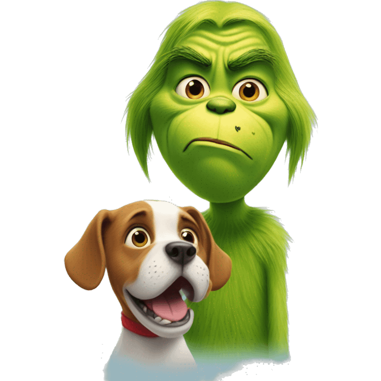 The grinch and max the dog  emoji