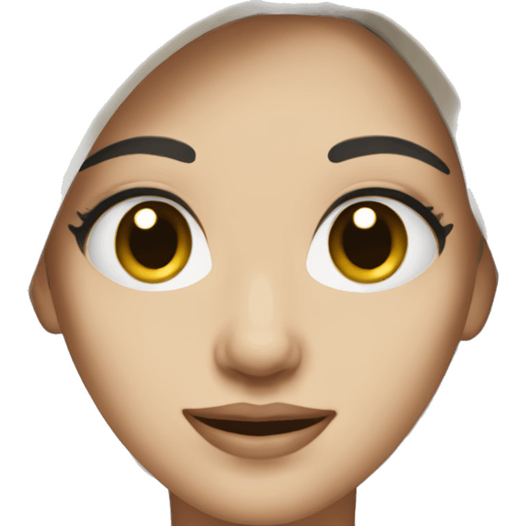 White woman with black hair brown eye looks cute  emoji