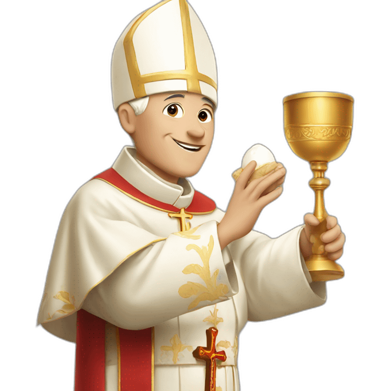 pope holding the Eucharist emoji