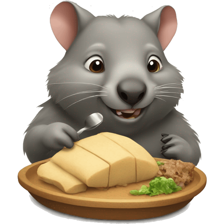 Wombat having lunch emoji