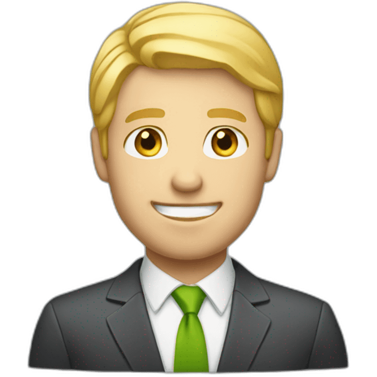 sales man with blonde hair greeting emoji