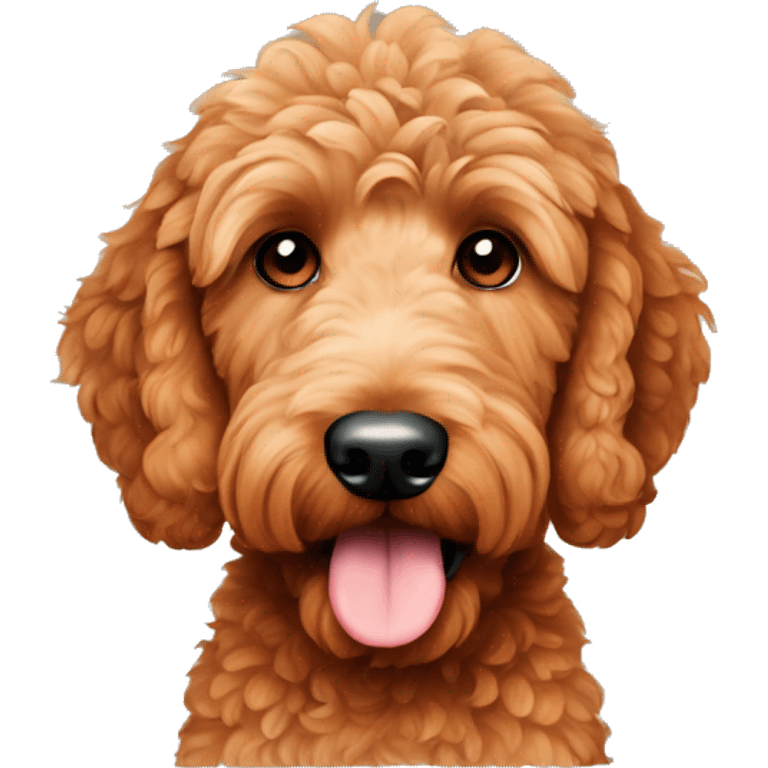 Red colored  goldendoodle  emoji