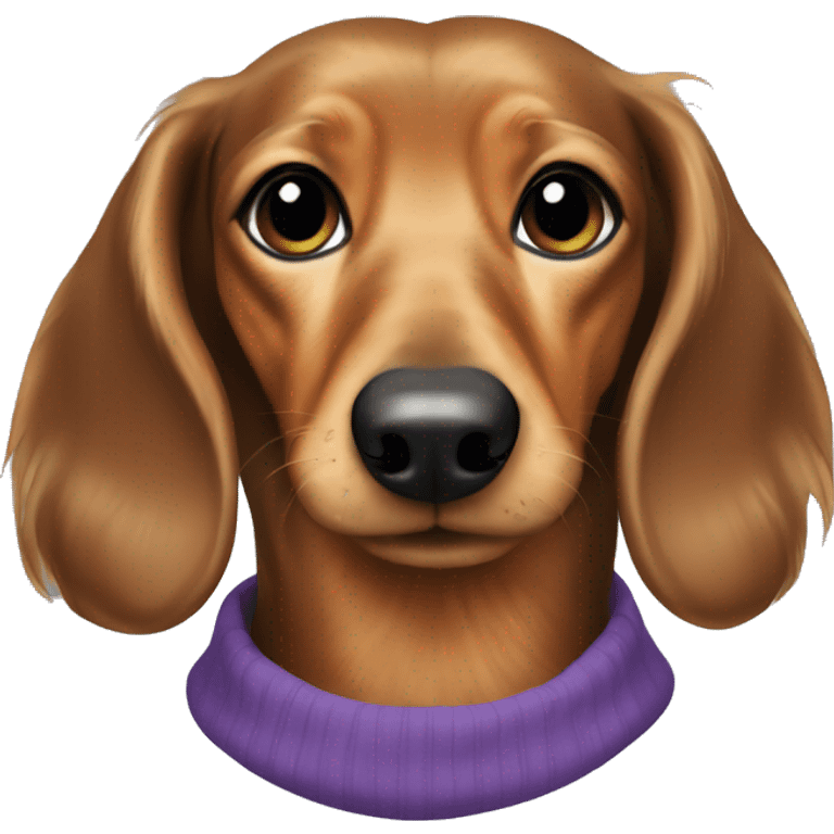 Long hair dachshund with sweatshirt  emoji