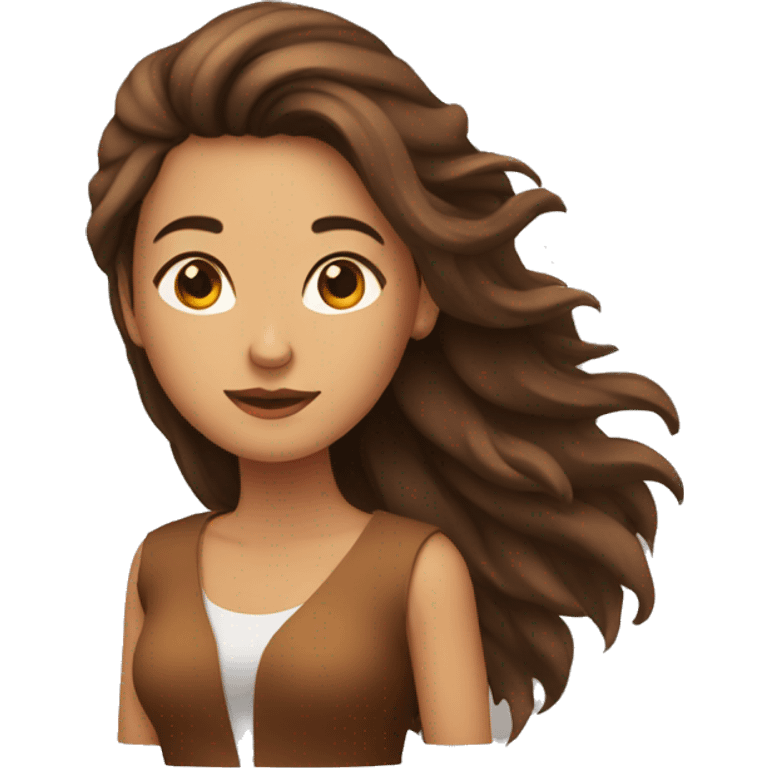 Una mujer enfadada con pelo marron  emoji