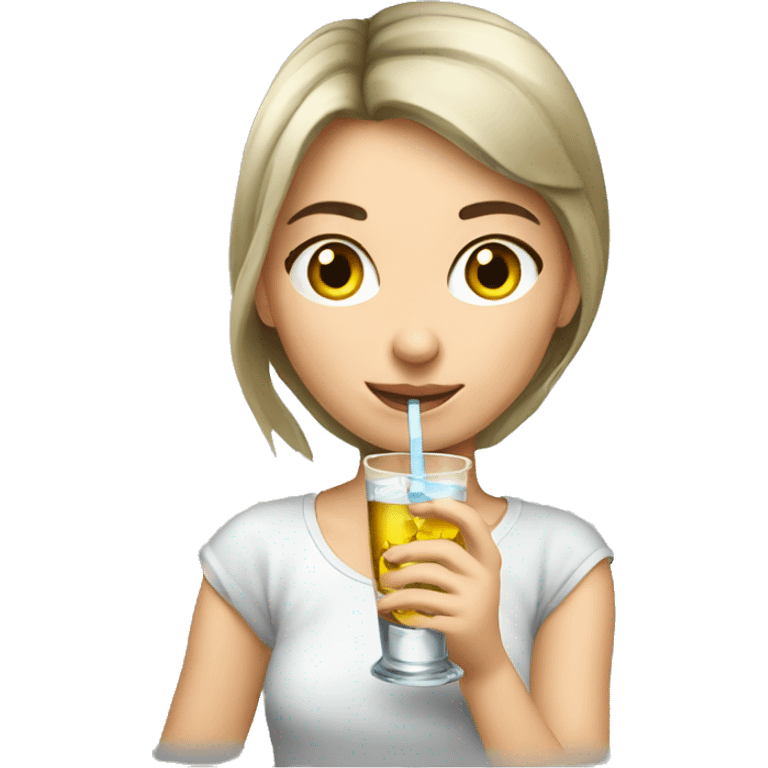 Russian girl drinking vodka emoji