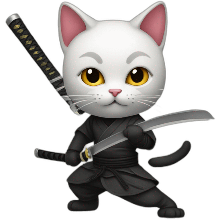 Chinese Ninja cat katana emoji