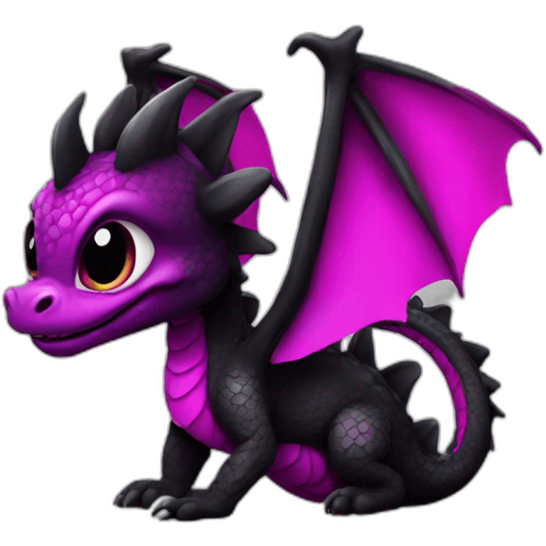 black and magenta baby dragon emoji