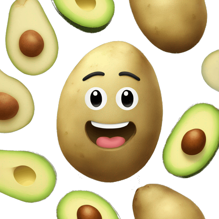 potato and avocado smiling emoji