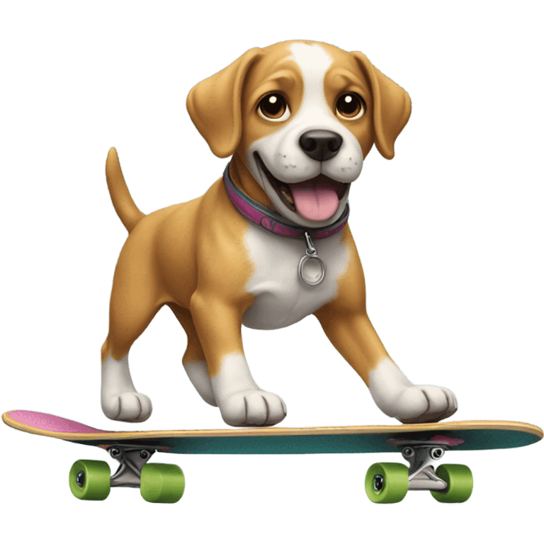 Dog riding a skateboard  emoji