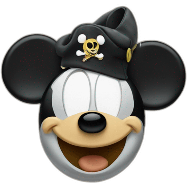 Mickey with pirates hat emoji