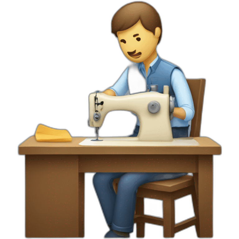 Man sewing horse tach emoji