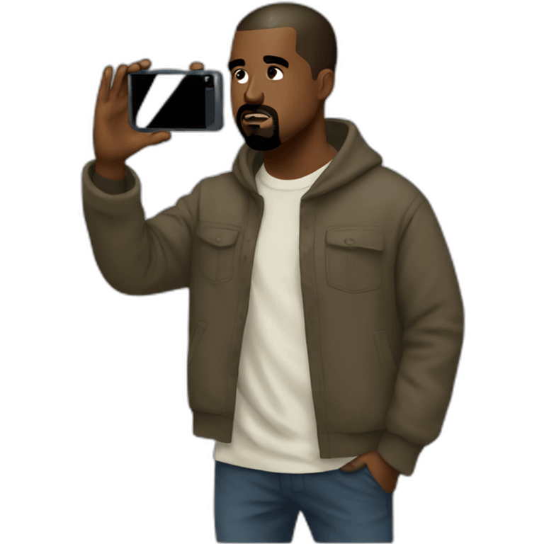 Kanye taking a picture emoji