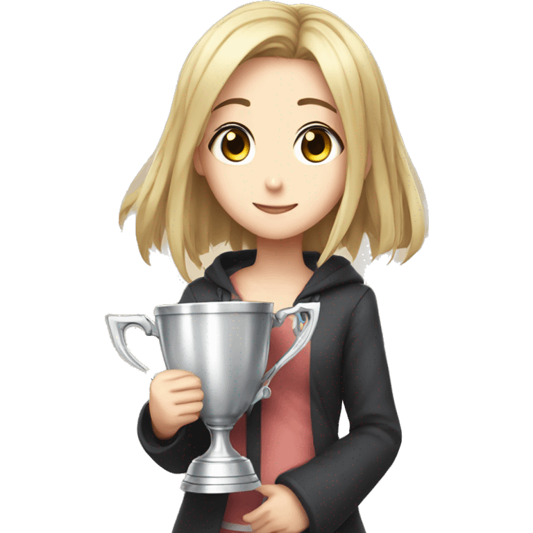 anime girl with win cup emoji