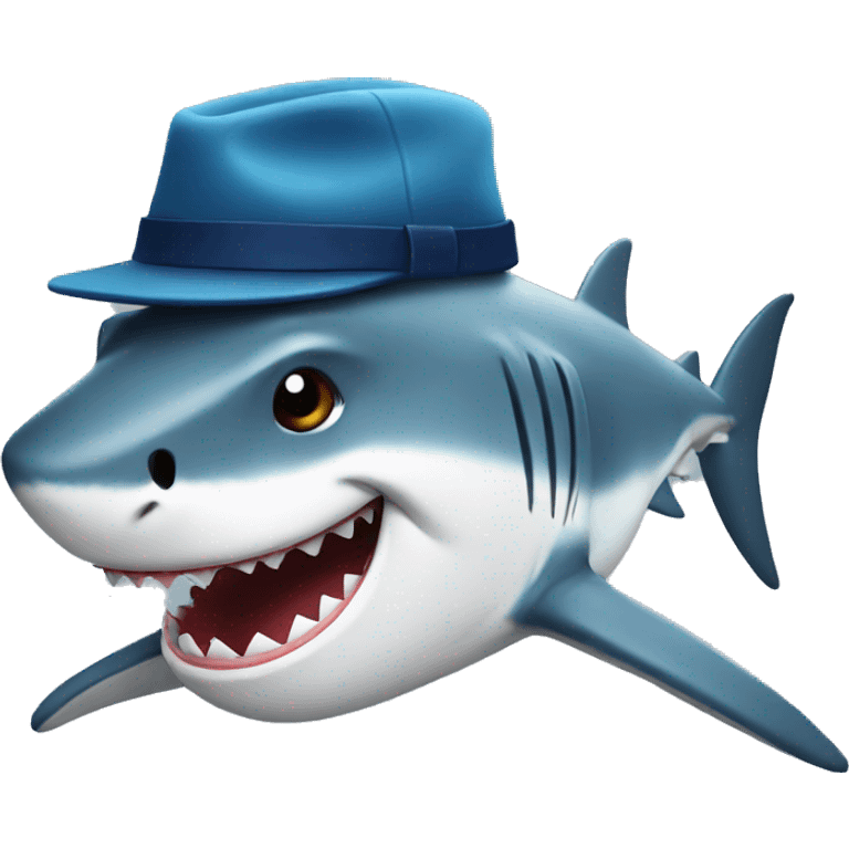 Shark with hat emoji