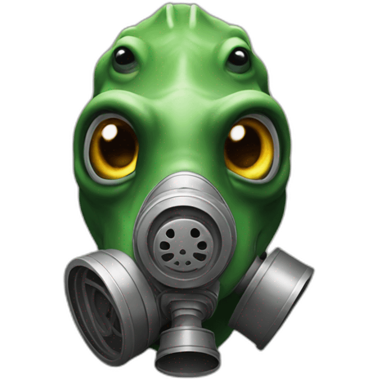 dinosaur with gas mask emoji