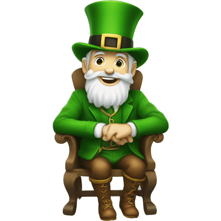 Leprechaun in Santa’s lap emoji