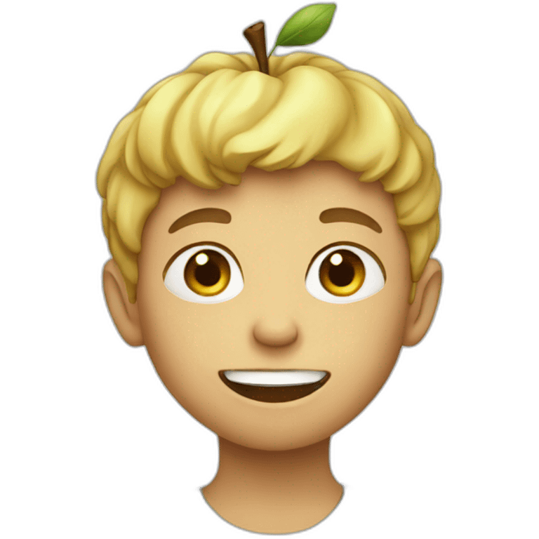 Boy eating apple emoji