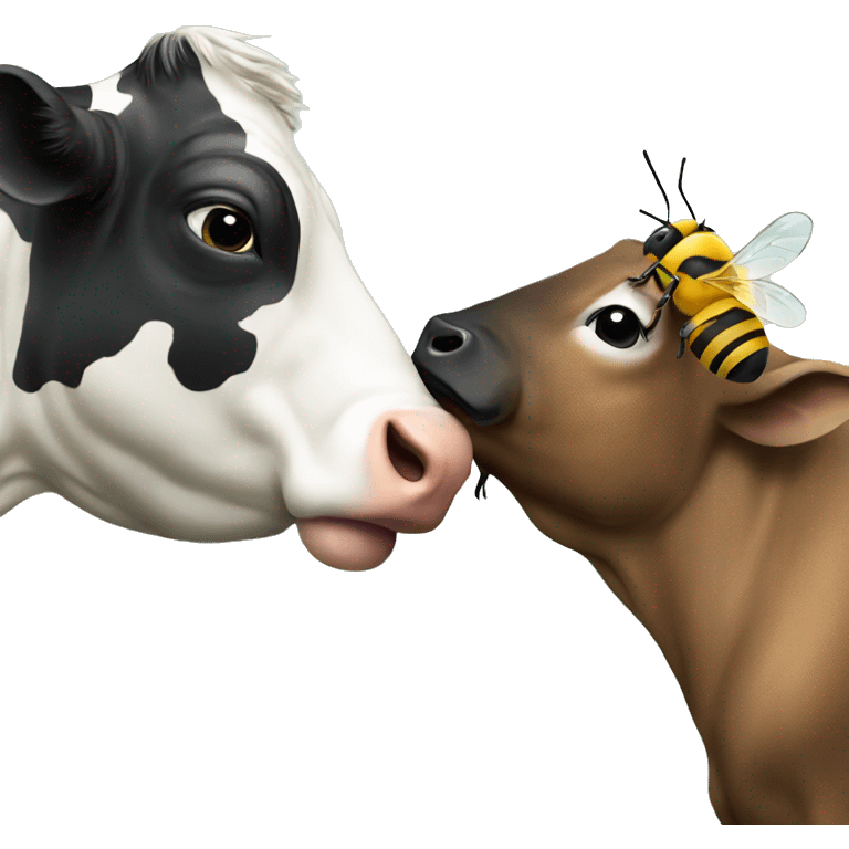 cow kissing a bee emoji