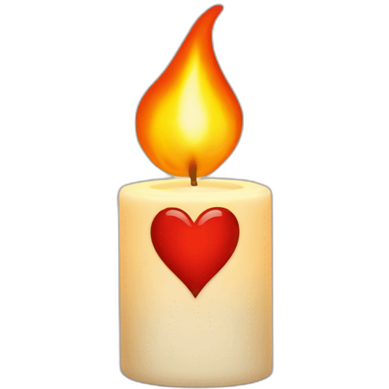 Heart-shaped flame on a candle emoji