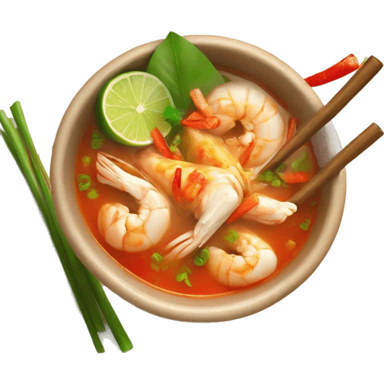 Tom Yum with chicken emoji