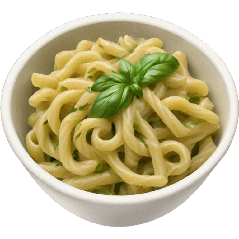 Pesto pasta in a bowl  emoji