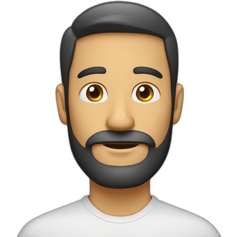 Hombre calvo con barba ligera emoji