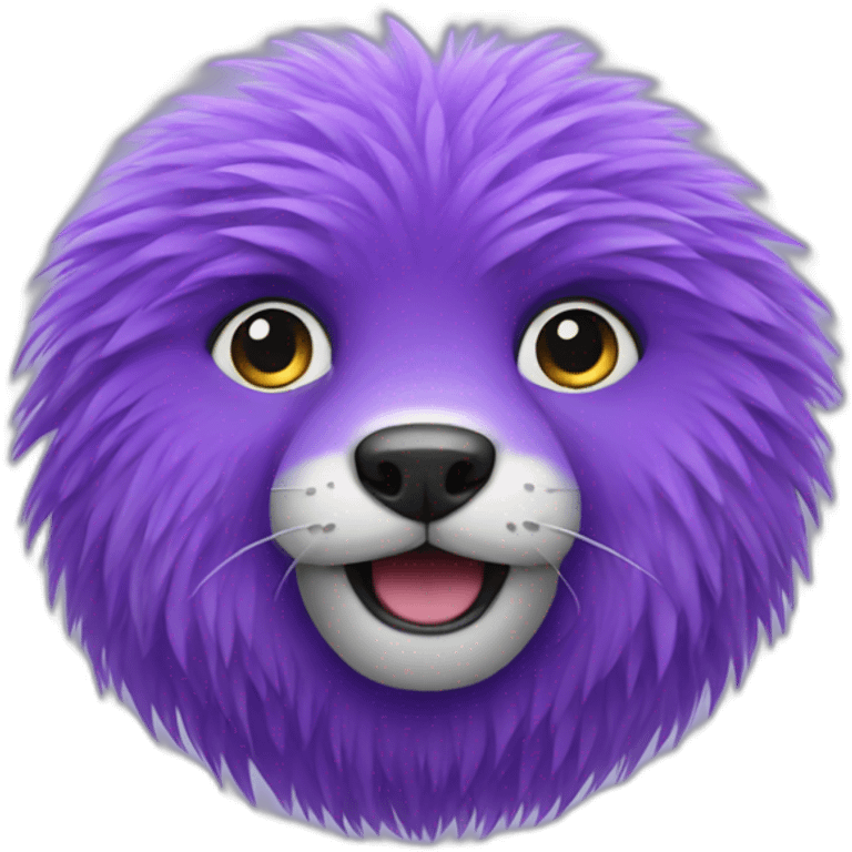 round purple animal with fur emoji