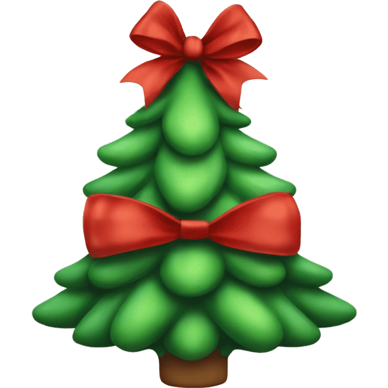 Christmas tree with a big red bow on top  emoji