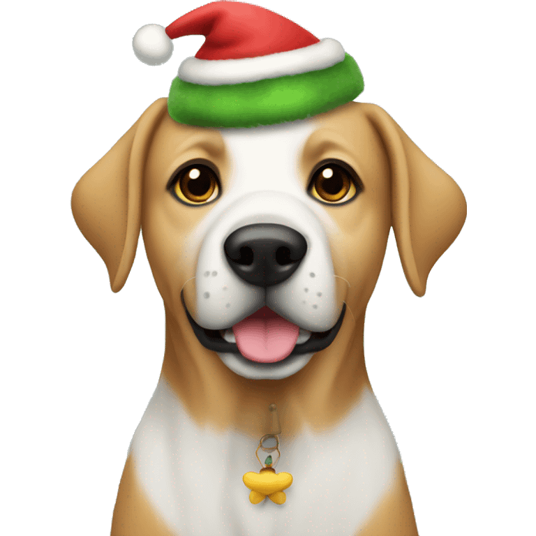 Dog Christmas with bee emoji