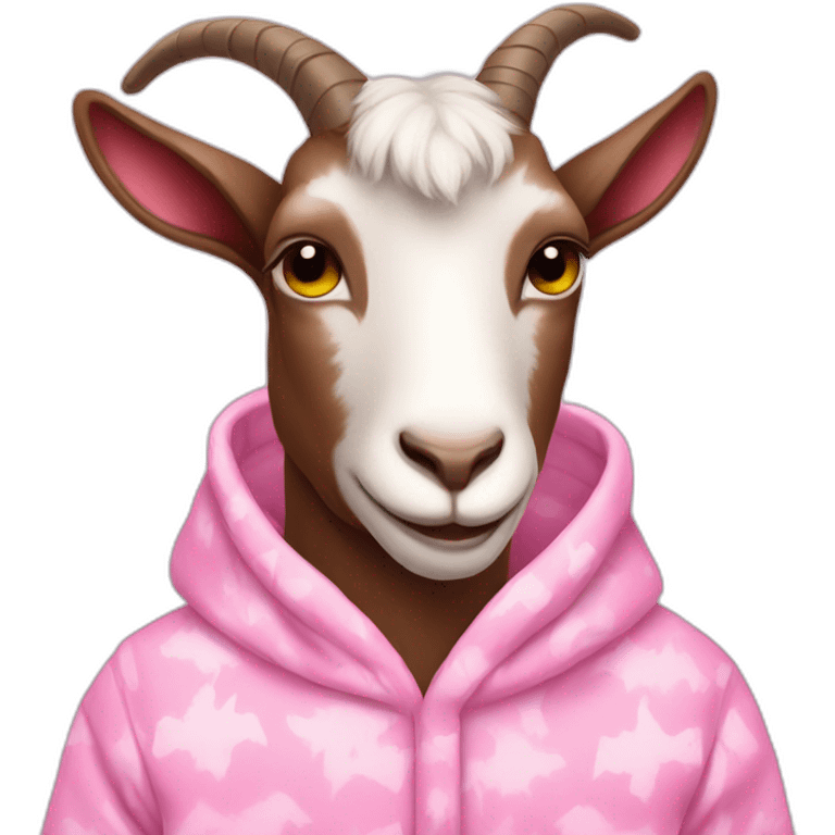 Goat in pink pajamas emoji