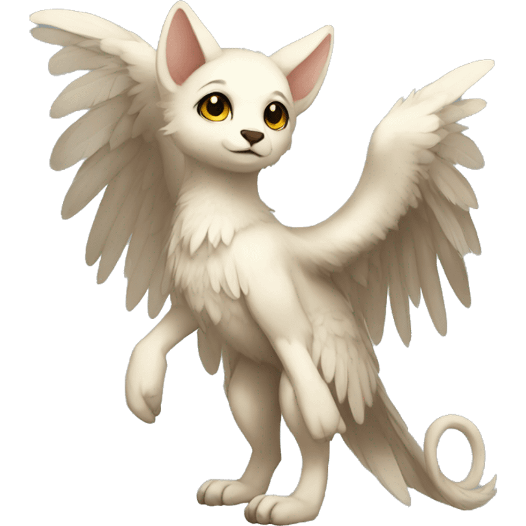 Anthro shy cute winged animal hybrid full body emoji