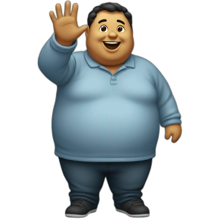 Fat person waving emoji