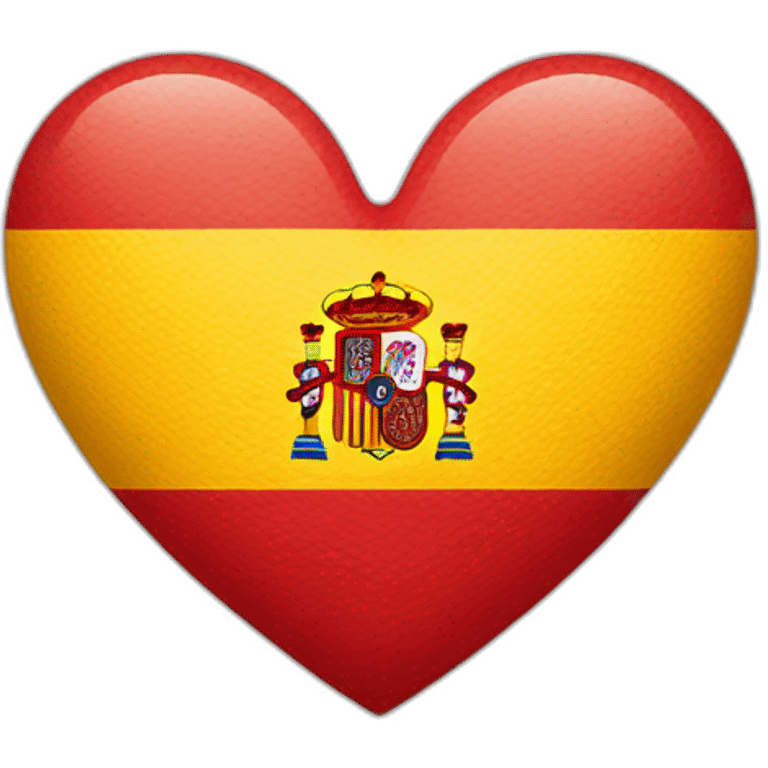 spain colors inside a heart emoji